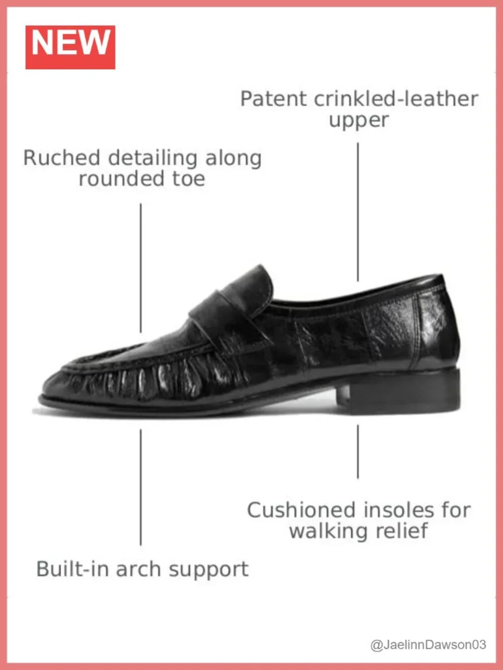 Women's Ruched Penny Loafers Slip On Flats Patent Crinkled-Leather Work Shoes